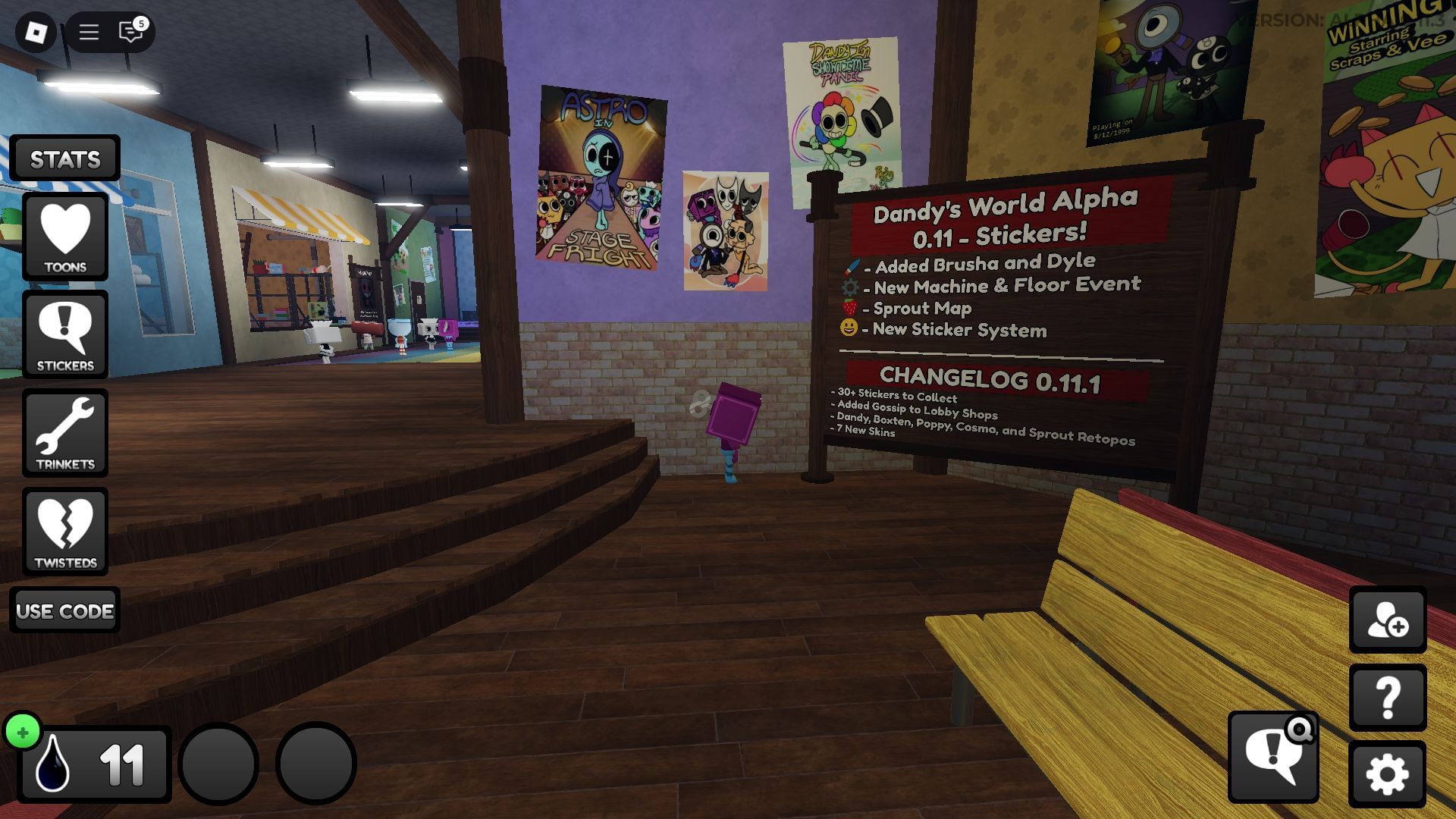 In-game update log (Image via Roblox)