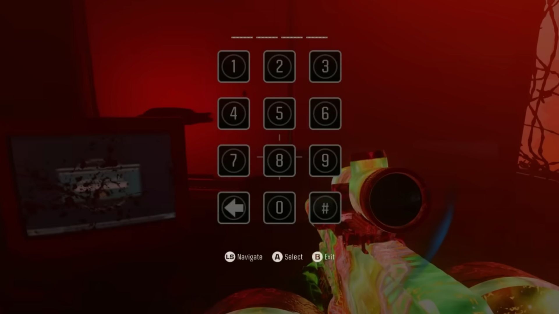 Find the four-digit code in Black Ops 6 Zombies Reckoning (Image via Activision || YouTube/@CodeNamePizza)