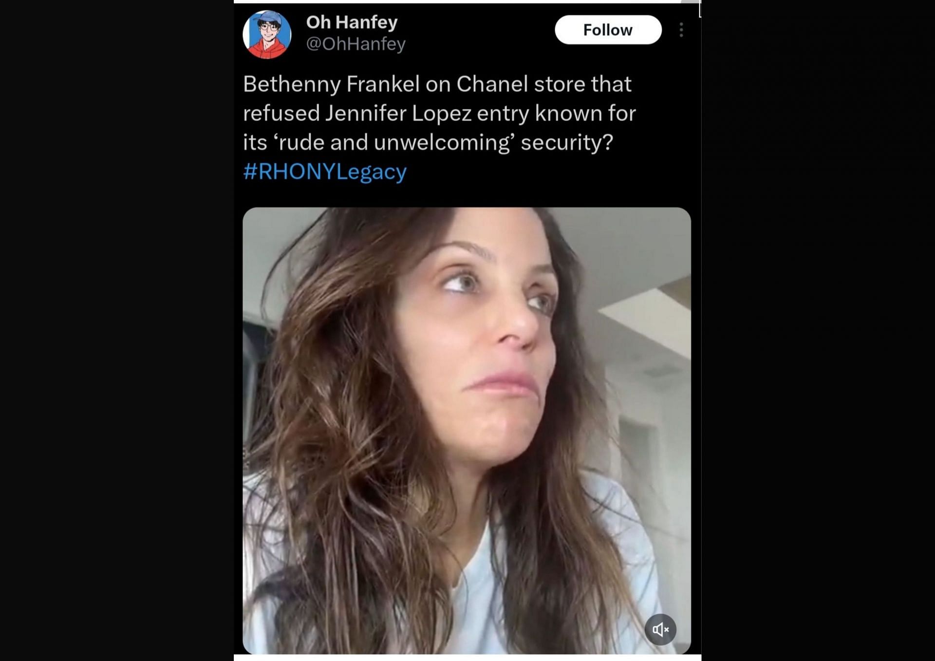 Bethenny Frankel reacted to a Chanel store (Image via X/@OhHanfey).
