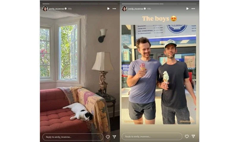 Screenshots of Emily McEnroe&#039;s Instagram story | Source: IG/emily_mcenroe