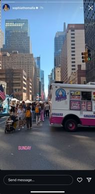 Sophia's Instagram story