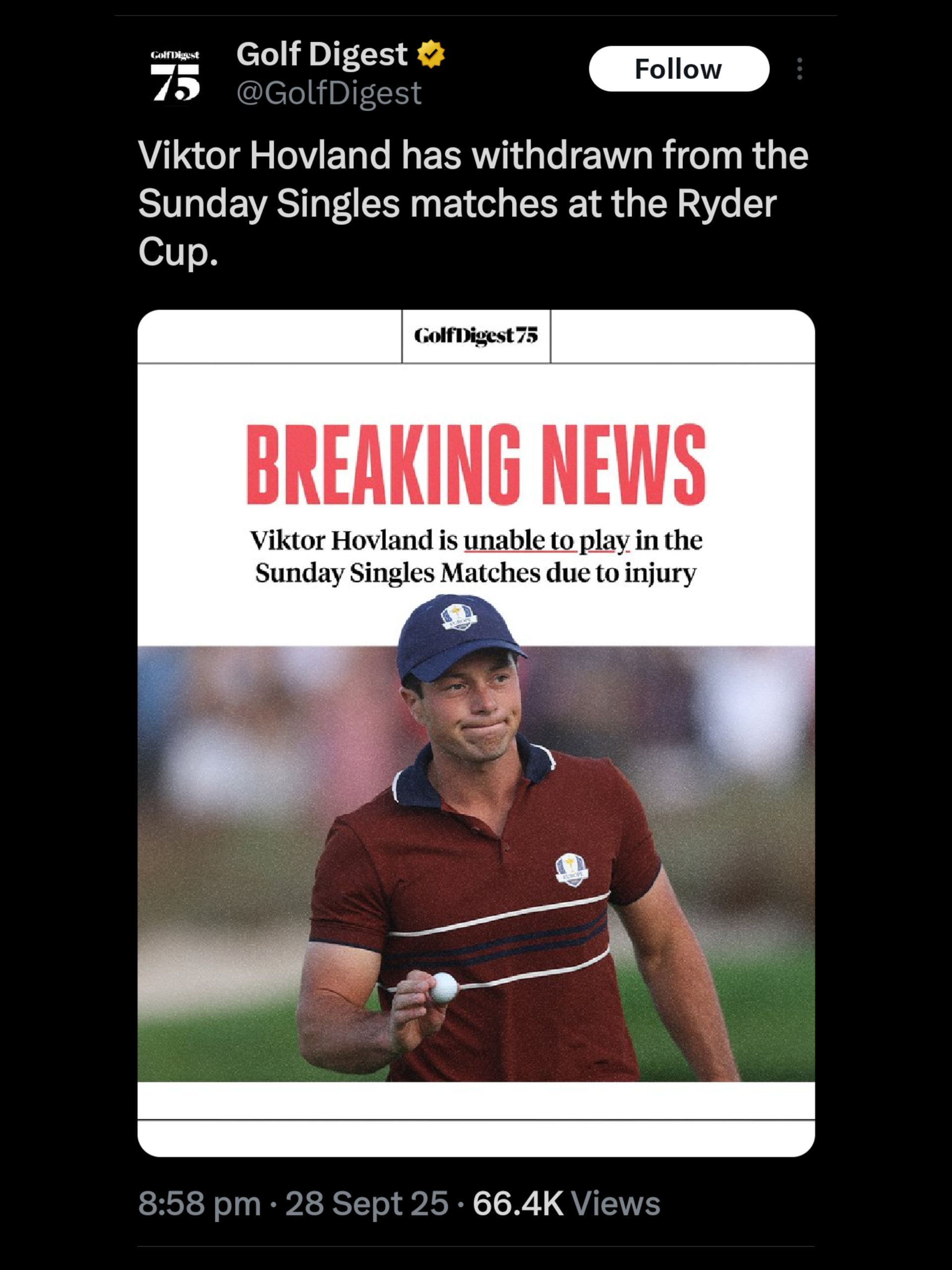Screenshot from Golf Digest&#039;s X post / Source: @GolfDigest on X