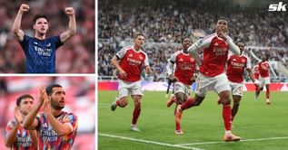 “You are a monster” - Arsenal duo Declan Rice and Mikel Merino react to Gabriel Magalhaes scoring dramatic late winner against Newcastle