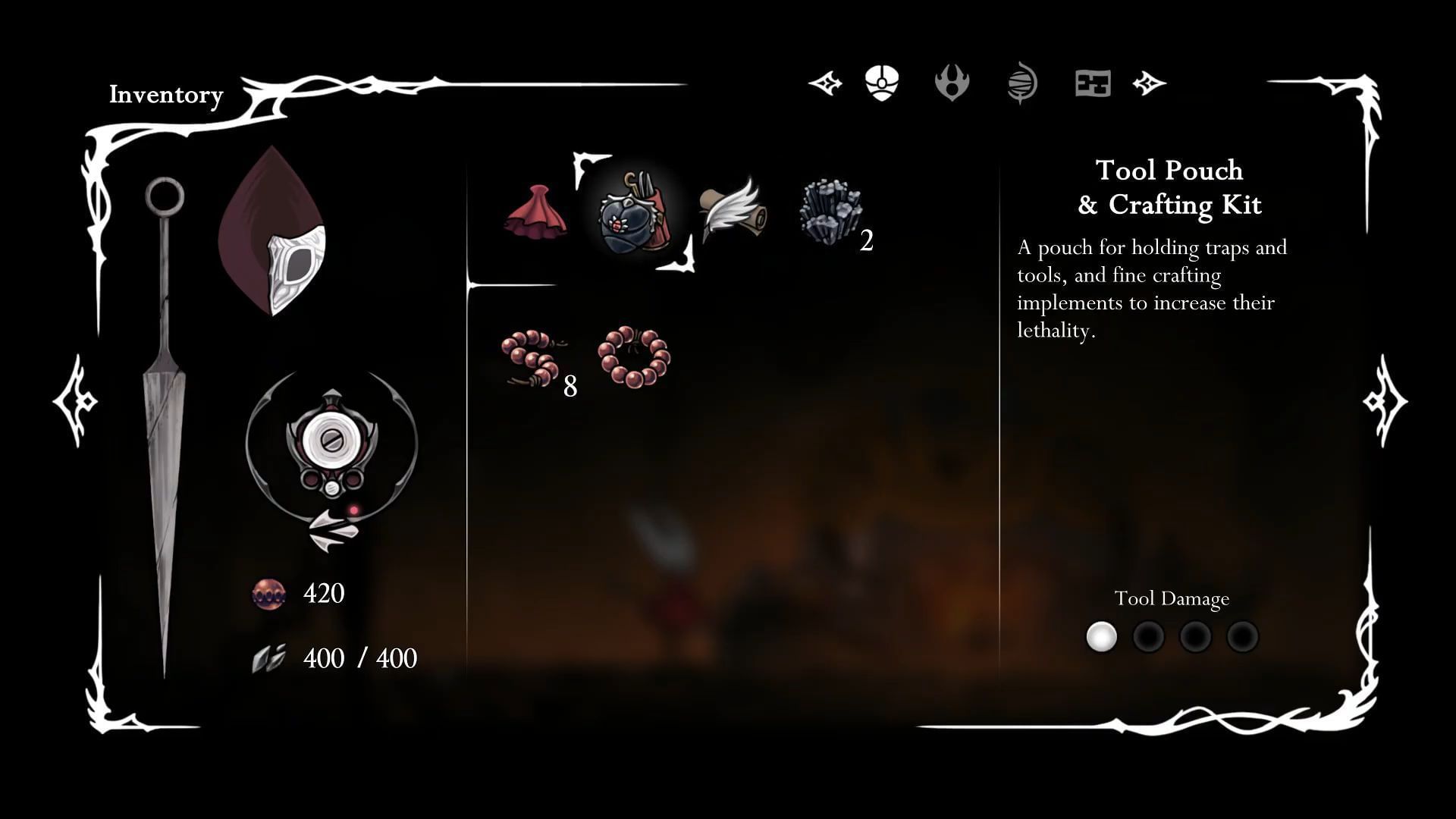Tool Pouch and Crafting Kit preview (Image via Team Cherry/ WoW Quests)