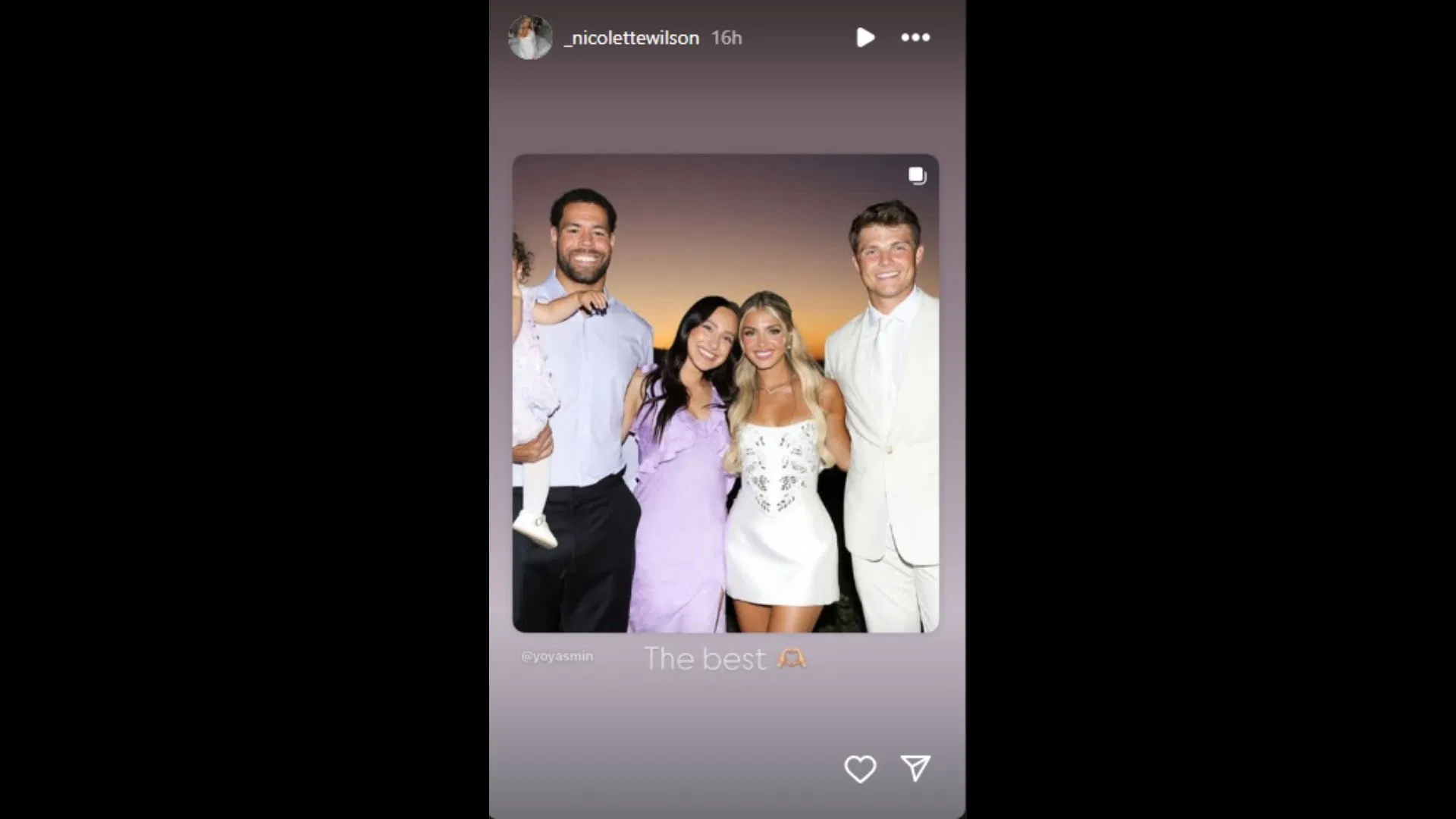 Nicolette Dellanno Wilson gave a response to a wedding photo with C.J. Uzomah. (Photo via Nicolette Dellanno Wilson&#039;s Instagram)