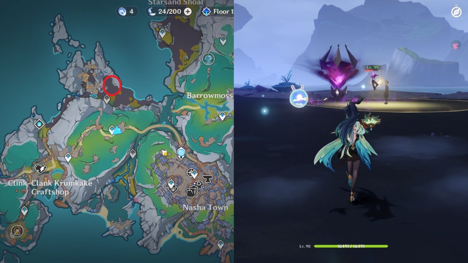 Dyed Tassel relic location (Image via HoYoverse)