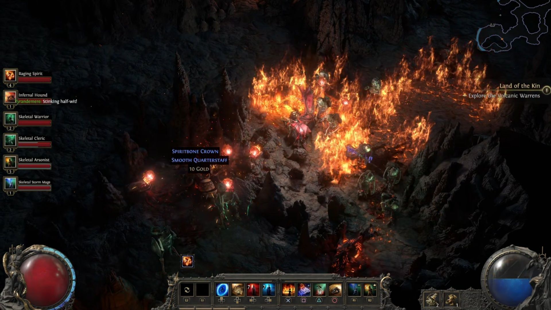 While the Isle of Kin map is pretty huge, the Volcanic Warrens aren't (Image via GGG)