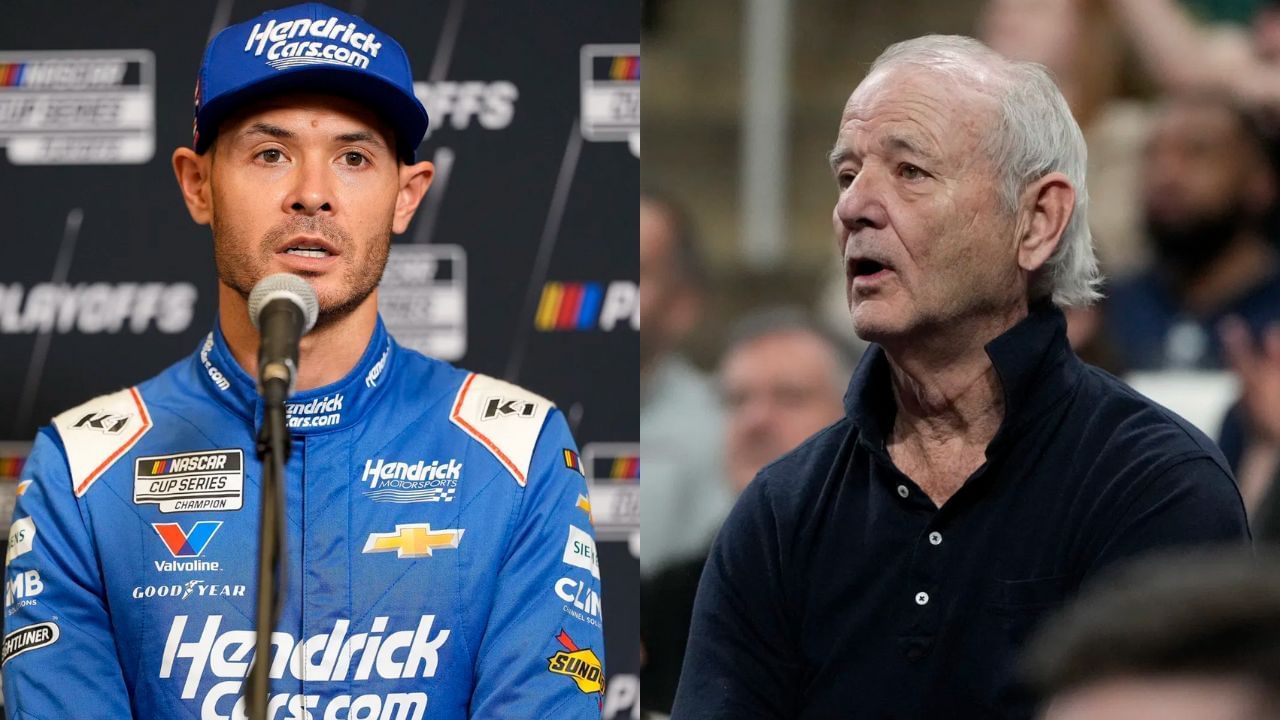 Kyle Larson (left) and Bill Murray (right). Source: IMAGN