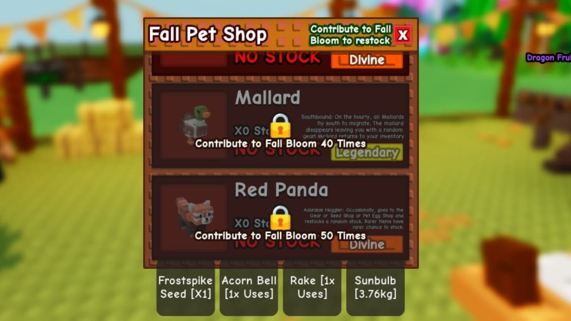 The Fall Festival Pets shop (Image via Roblox)