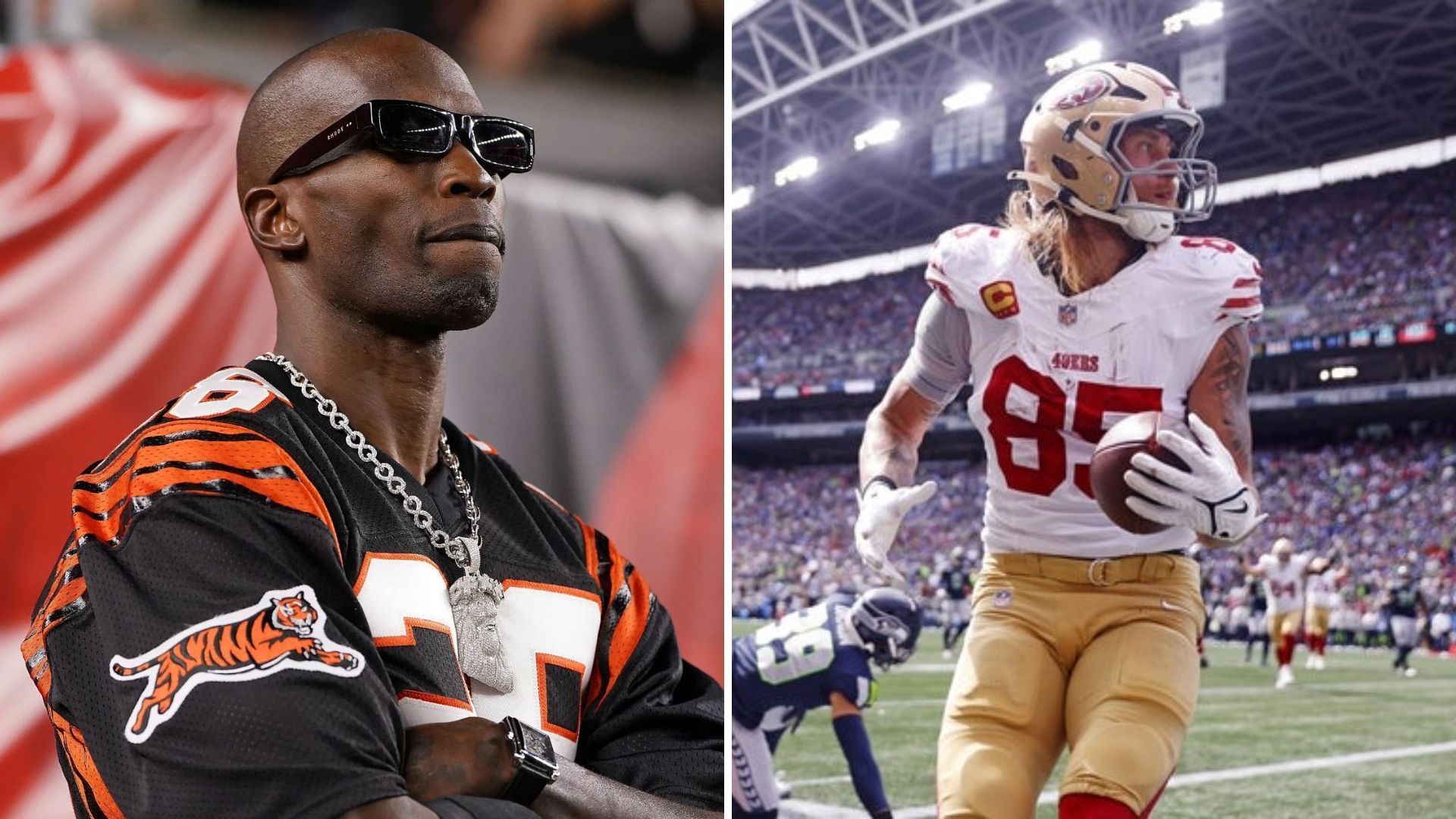 Chad Ochocinco and George Kittle (Credits: Imagn)