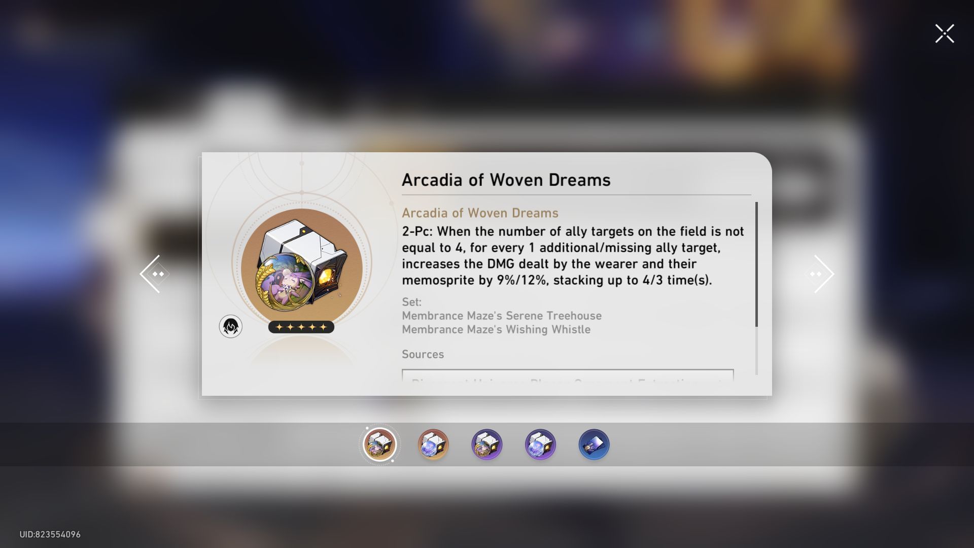 Arcadia of Woven Dreams Planar Ornament set (Image via Sportskeeda Gaming || HoYoverse)