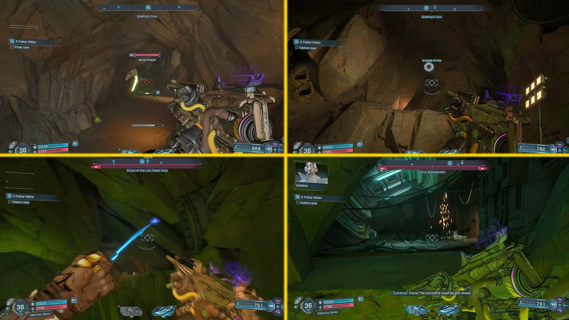 Travel deeper inside Quisling&rsquo;s Cave to locate the information about the mole (Image via Gearbox Software)
