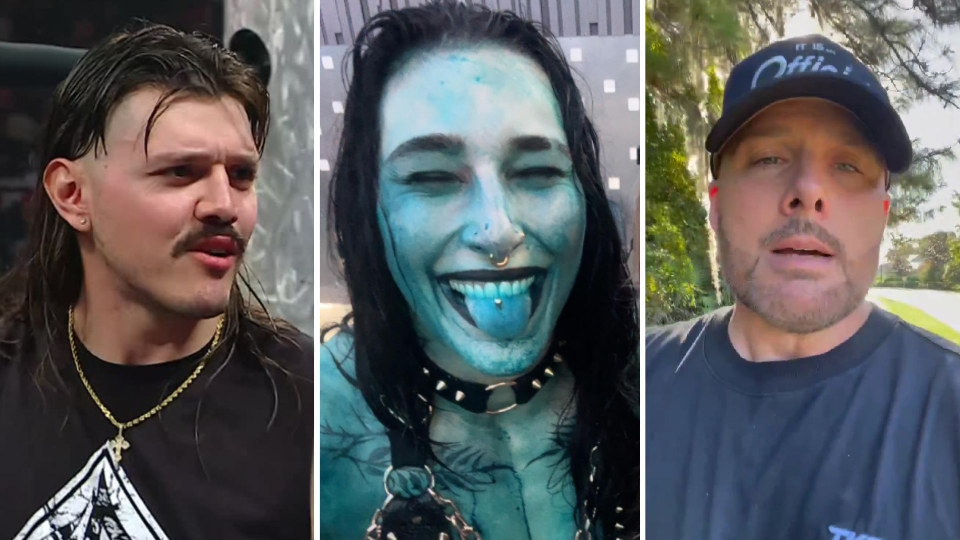 Dominik Mysterio (left), Rhea Ripley (middle), Adam Pearce (right) [Image credits: WWE