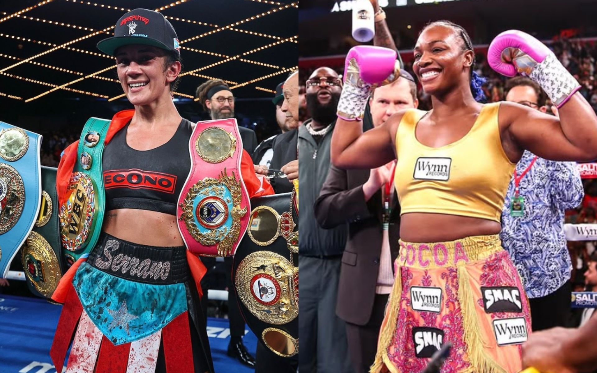 Amanda Serrano (left) and Claressa Shields (right) registered strong disagreement with Max Kellerman