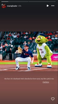 Manželka Josha Hadera, Maria, sdílela pohled na první slavnostní hřiště nadace Astros. (Přes Instagram)