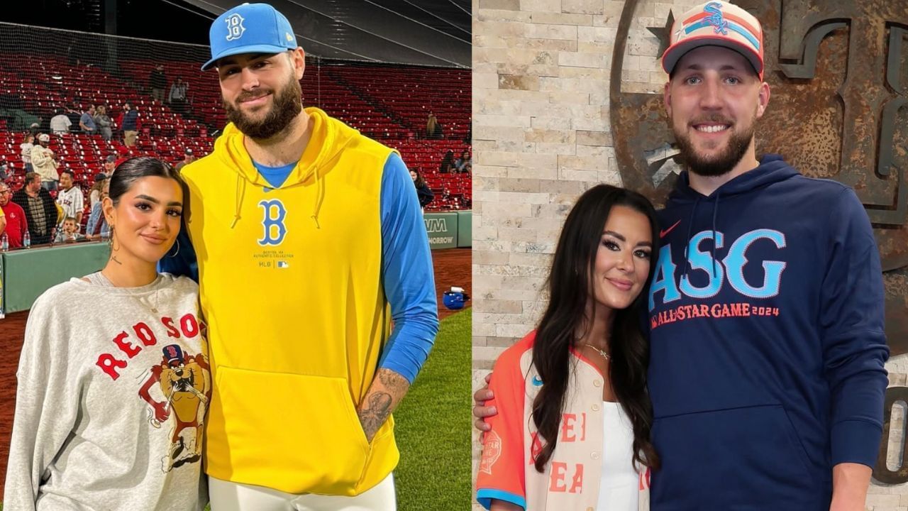 Lucas Giolito with his girlfriend, Madalana (L), Garrett Crochet with his wife, Rachel (R) (Images from - Instagram.com/@mvds_____, Instagram.com/@rachelcrochet_)