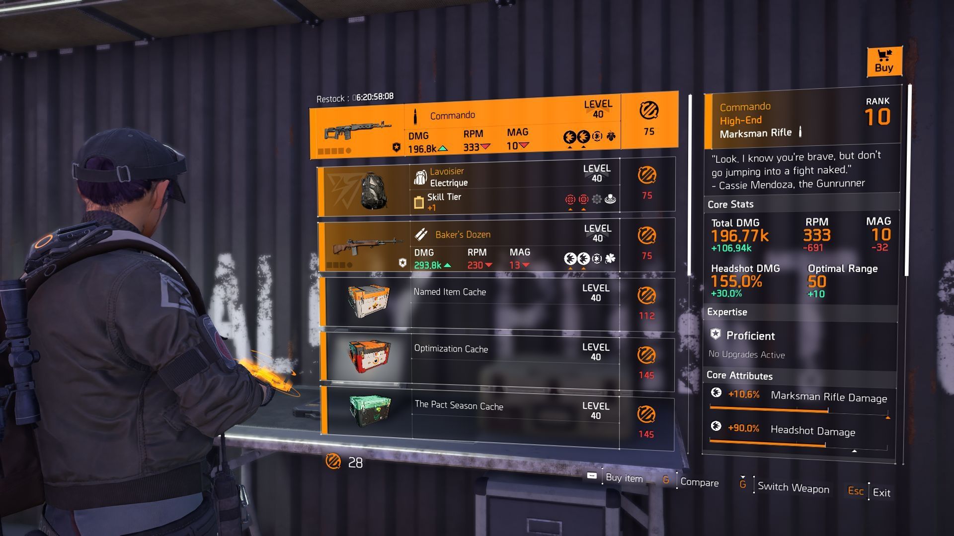 The Division 2 vendor for the Countdown game mode near the Helipad (Image via SK Gaming || Ubisoft)