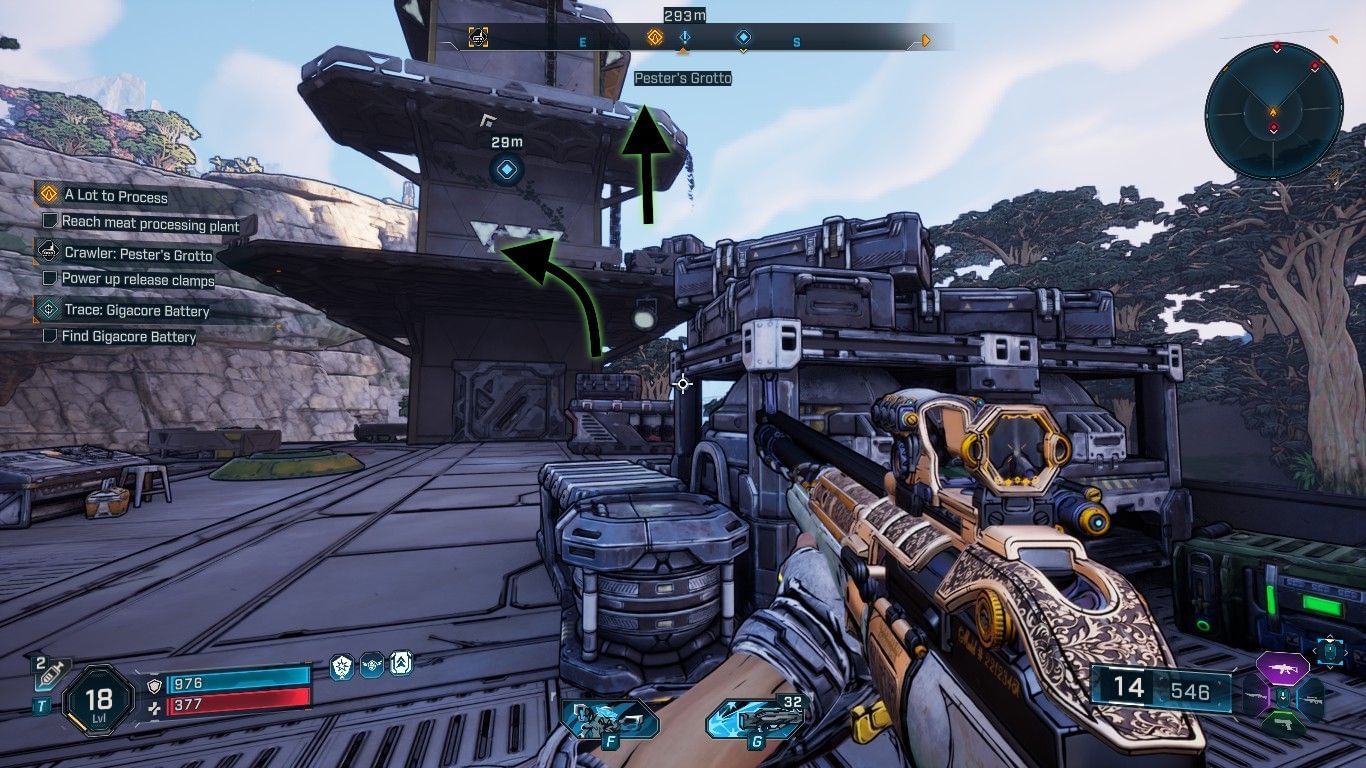 Follow the ladder to the right to reach the top deck (Image via 2K)