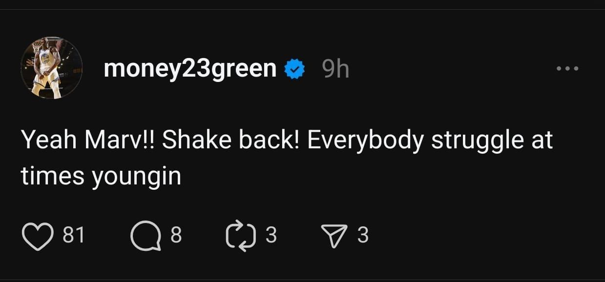 Draymond Green&#039;s message to Marvin Harrison Jr. on Threads