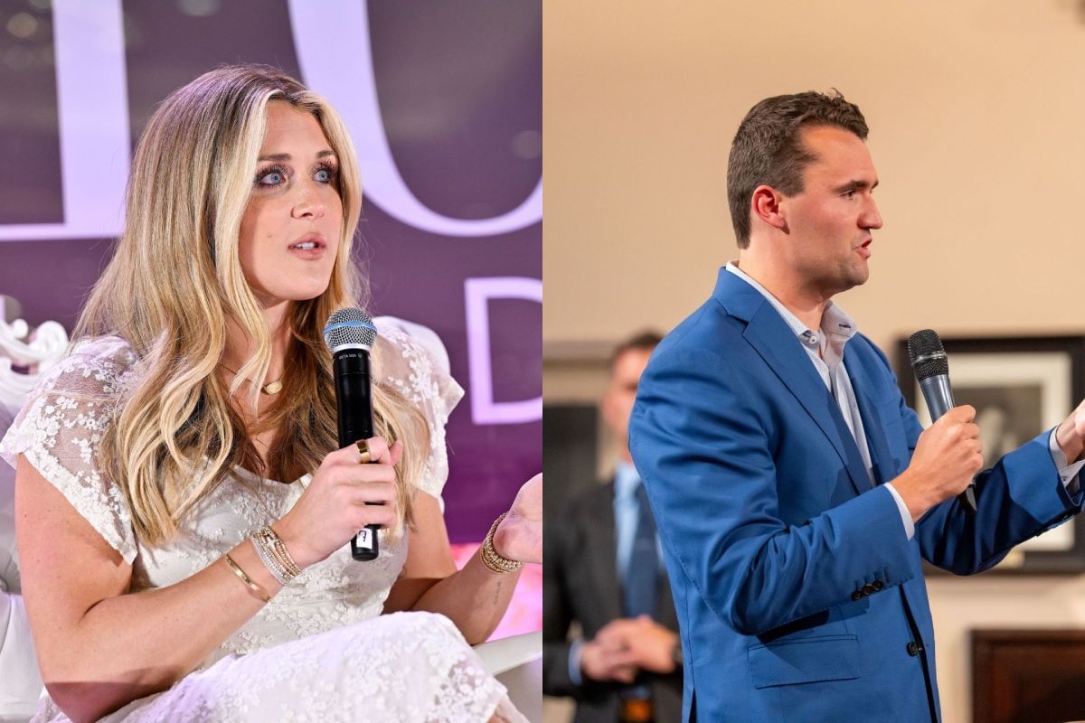 Riley Gaines and Charlie Kirk - Source: getty