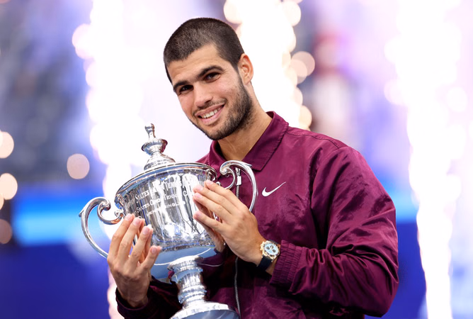 PICTURES: Carlos Alcaraz cuts stylish figure as he shows off luxury Rolex watch in US Open champion's photoshoot