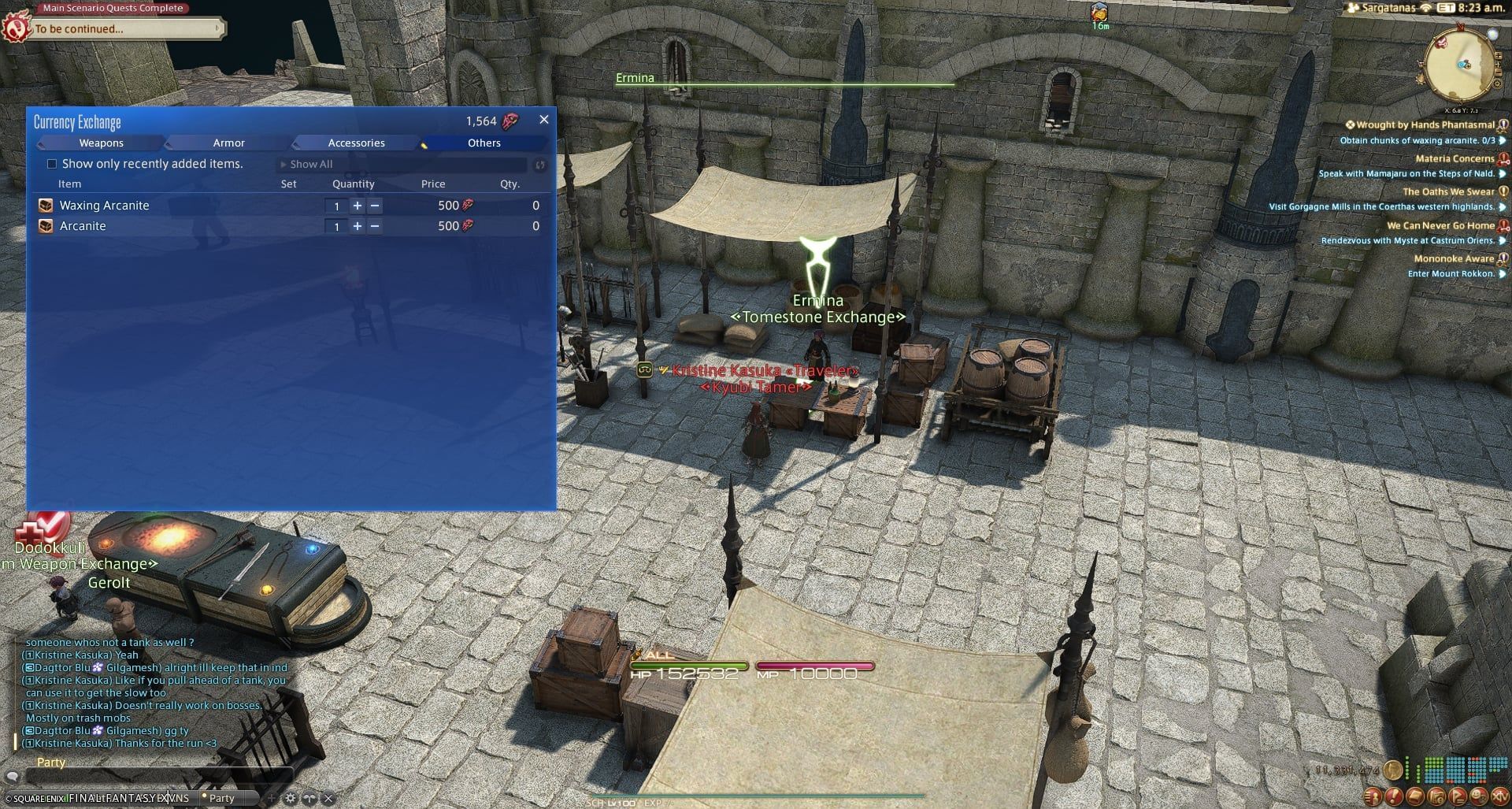 When you complete the Aetherwells, you have one more minor grind ahead of you - get 1,500 Tomestones. (Image via Square Enix)