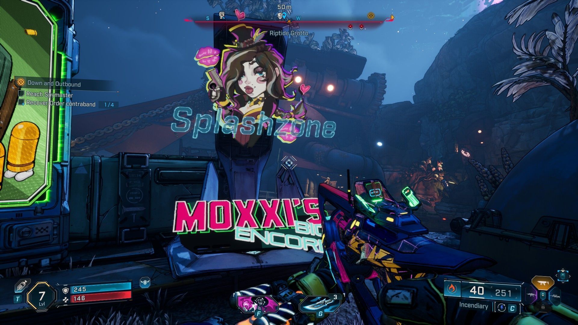 Moxxi&rsquo;s Big Encore is available near several boss arenas (Image via 2K Games)