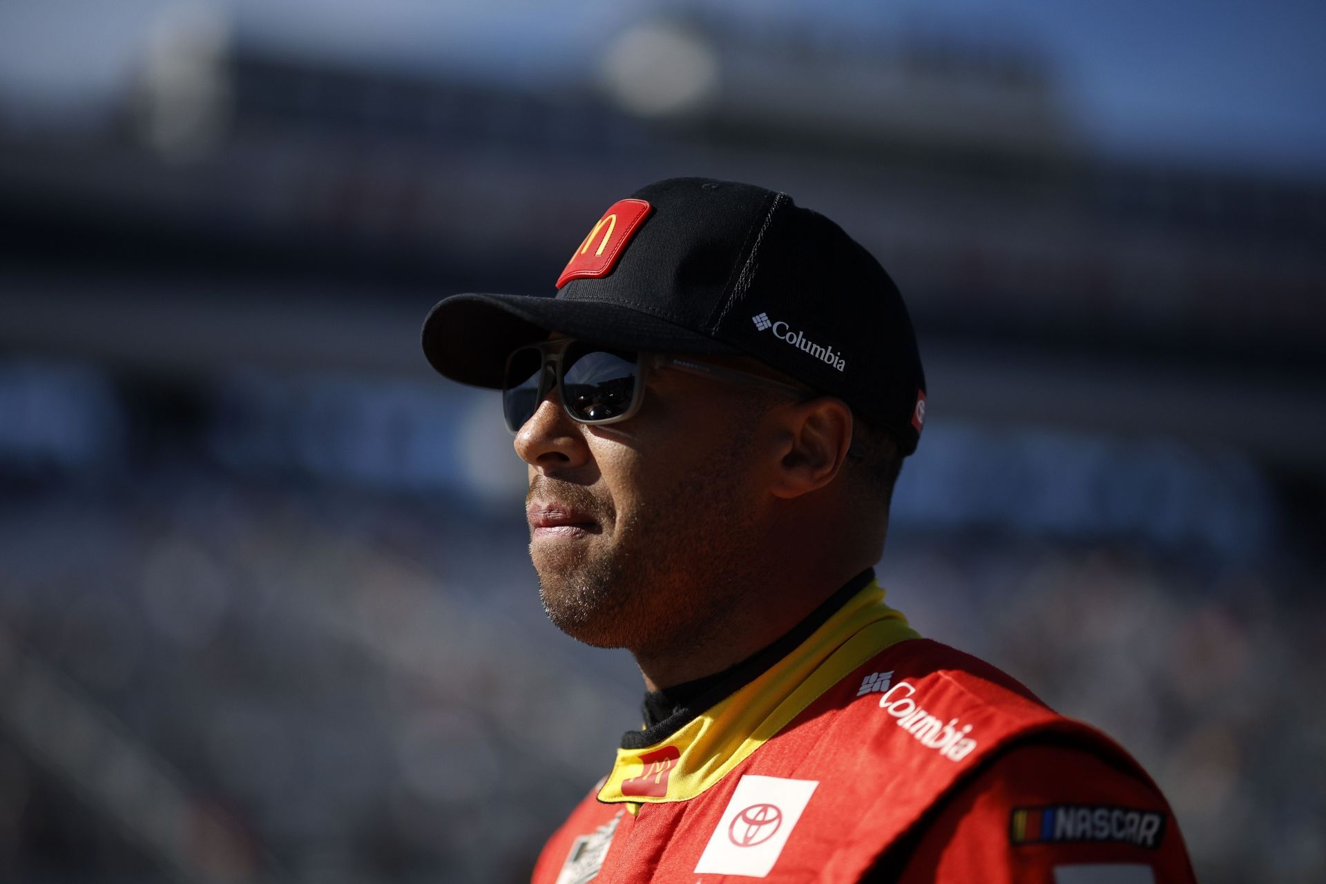 Bubba Wallace (23) during the NASCAR Cup Series race at New Hampshire Motor Speedway. Source: Getty