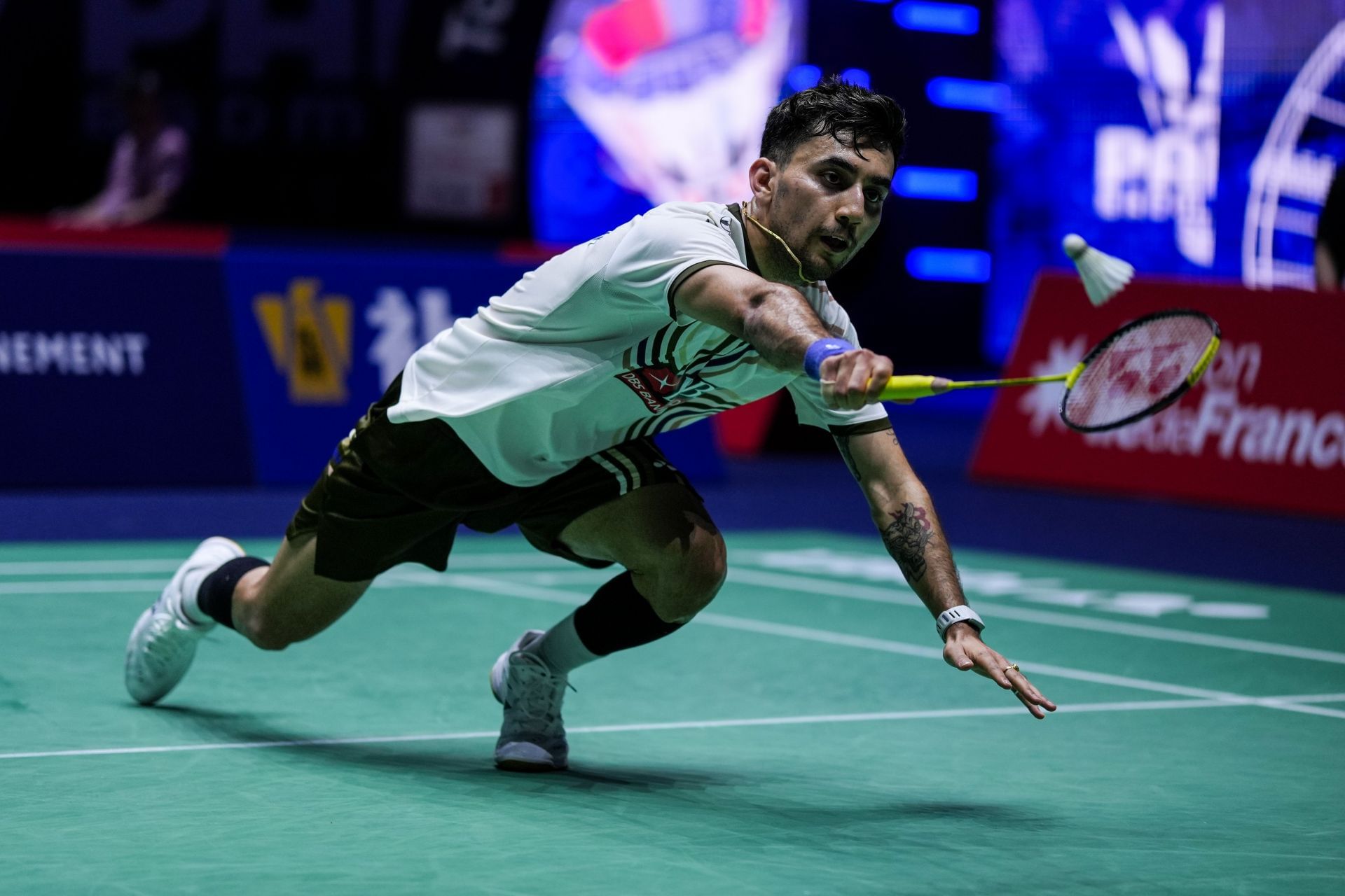 Sen in action at the TotalEnergies BWF World Championships (Image Source: Getty)