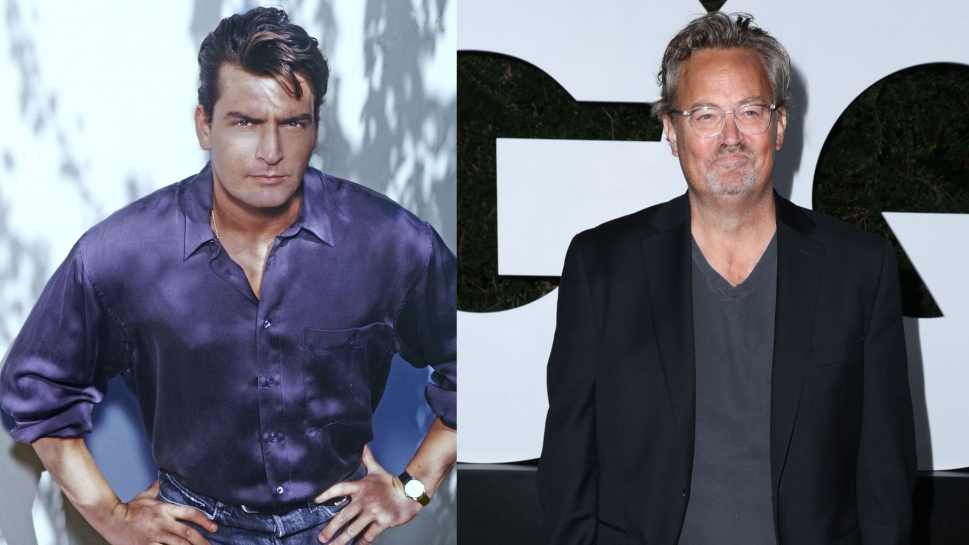 From L to R: Charlie Sheen and Matthew Perry