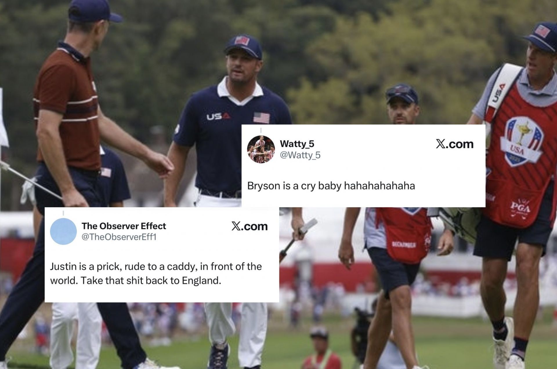 Fans react to altercation at the 2025 Ryder Cup _ Images via Imagn &amp; X