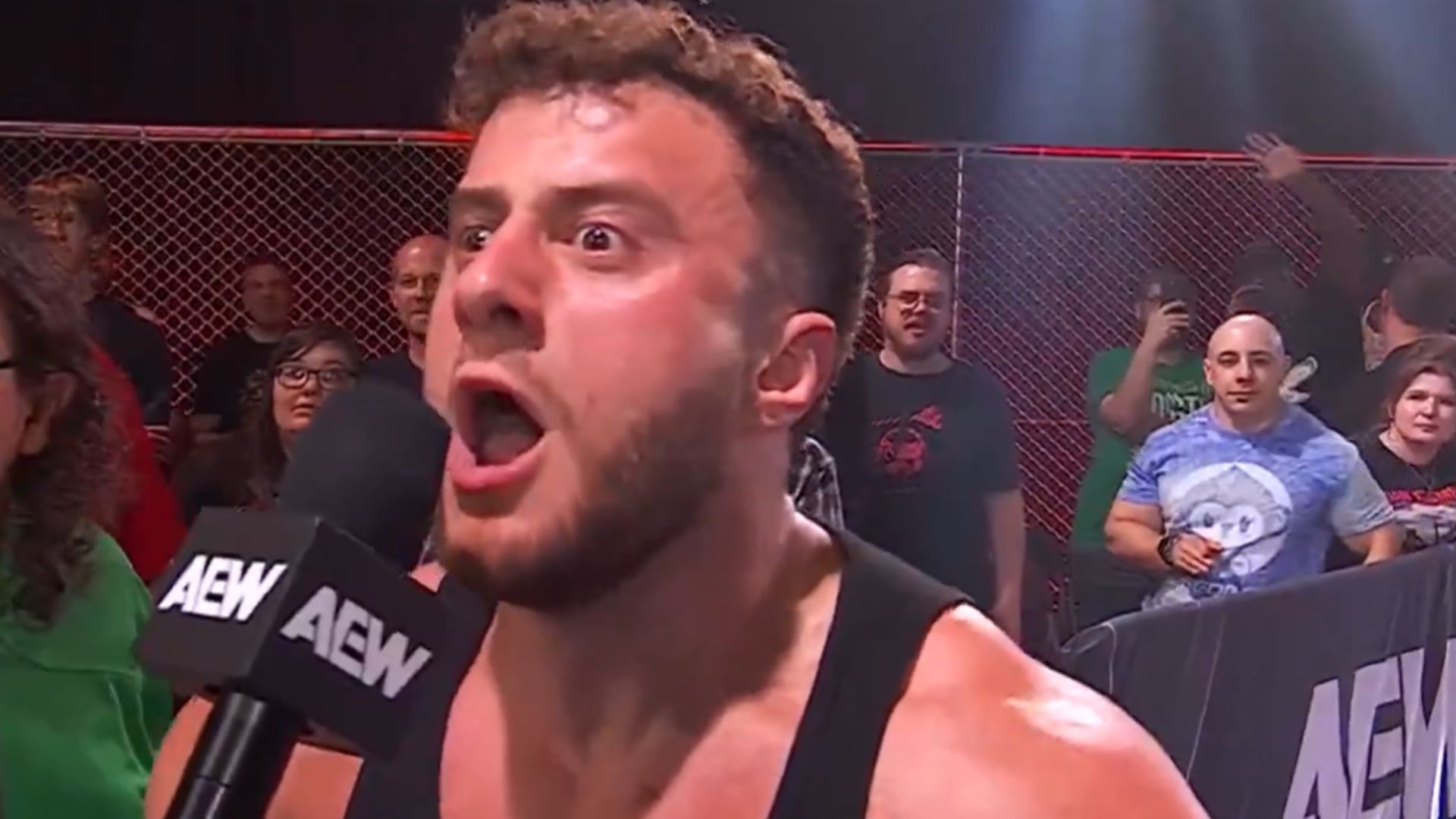 MJF confronting Mark Briscoe on AEW Collision [Source: All Elite Wrestling on X]