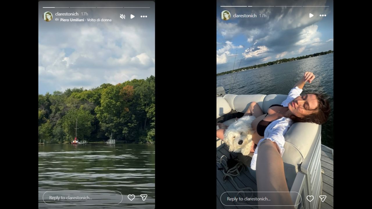 Screenshots of Clare Stonich&#039;s Instagram stories (Images from - Instagram.com/@clarestonich IG Stories)