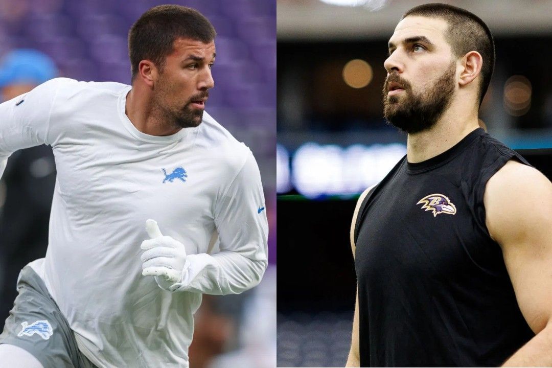 Sam LaPorta, left, Mark Andrews, right 
