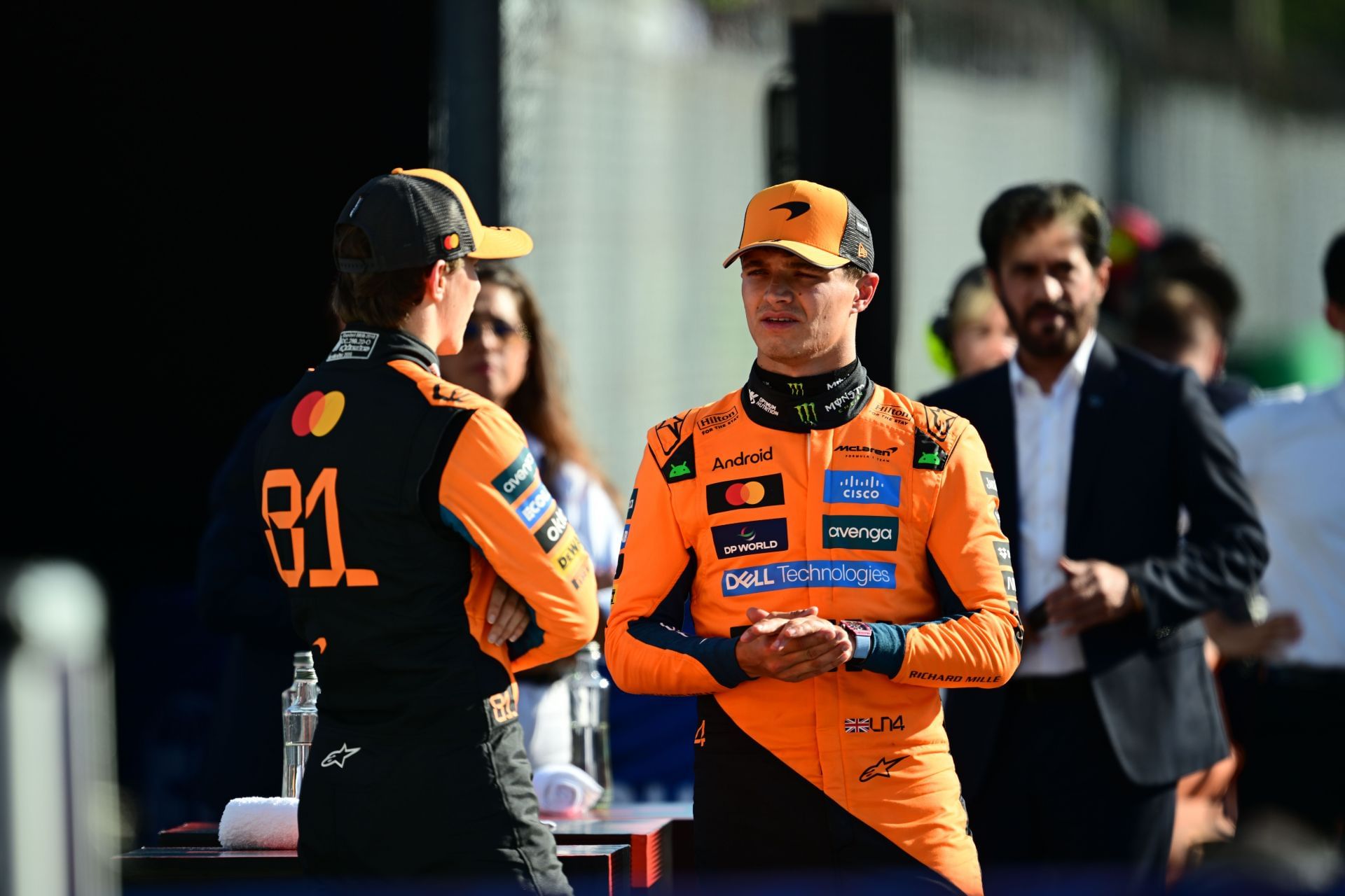 McLaren&#039;s Oscar Piastri (L) and Lando Norris (R) at the 2025 F1 Grand Prix of Italy race weekend - Source: Getty