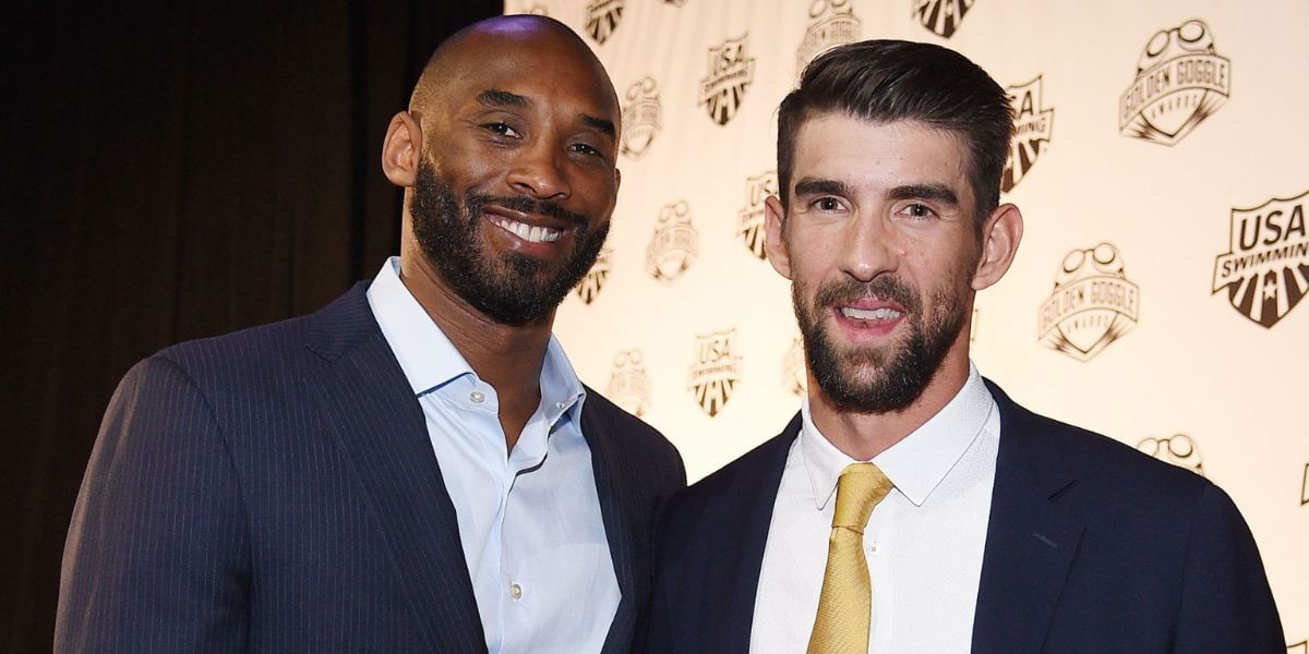 Kobe Bryant and Michael Phelps at the 2017 Golden Goggle Awards - Source: Getty