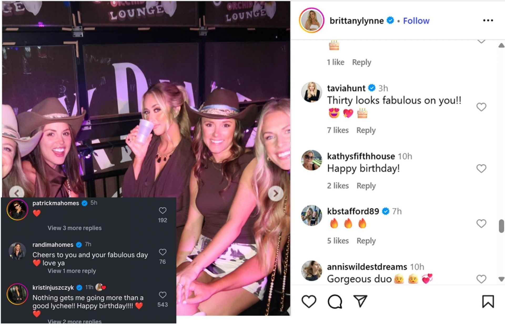 Reactions to Patrick Mahomes&#039; wife, Brittany&#039;s 30th birthday IG dump/@brittanylynne