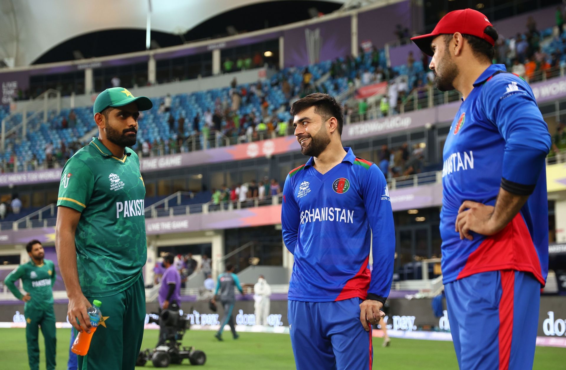 Rashid Khan (center) and Mohammad Nabi (right) are among the experienced players in Afghanistan&#039;s 2025 Asia Cup squad. [P/C: Getty]