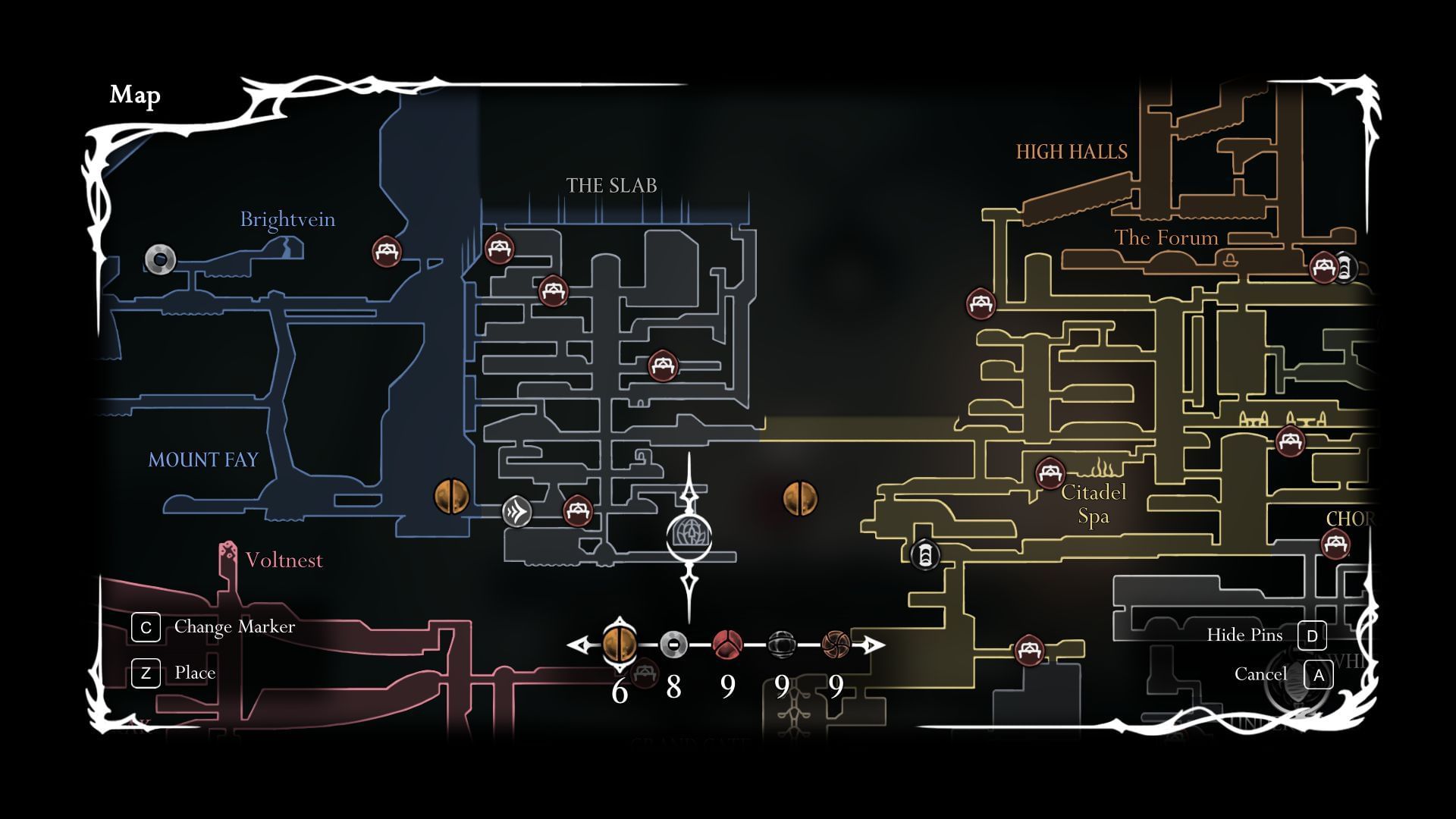 First Sinner&#039;s location (Image via Sportskeeda Gaming || Team Cherry)