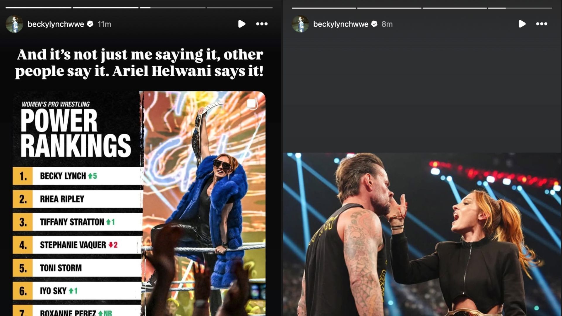 Lynch slapped Punk last night on RAW. [Image credits: Becky Lynch on Instagram]