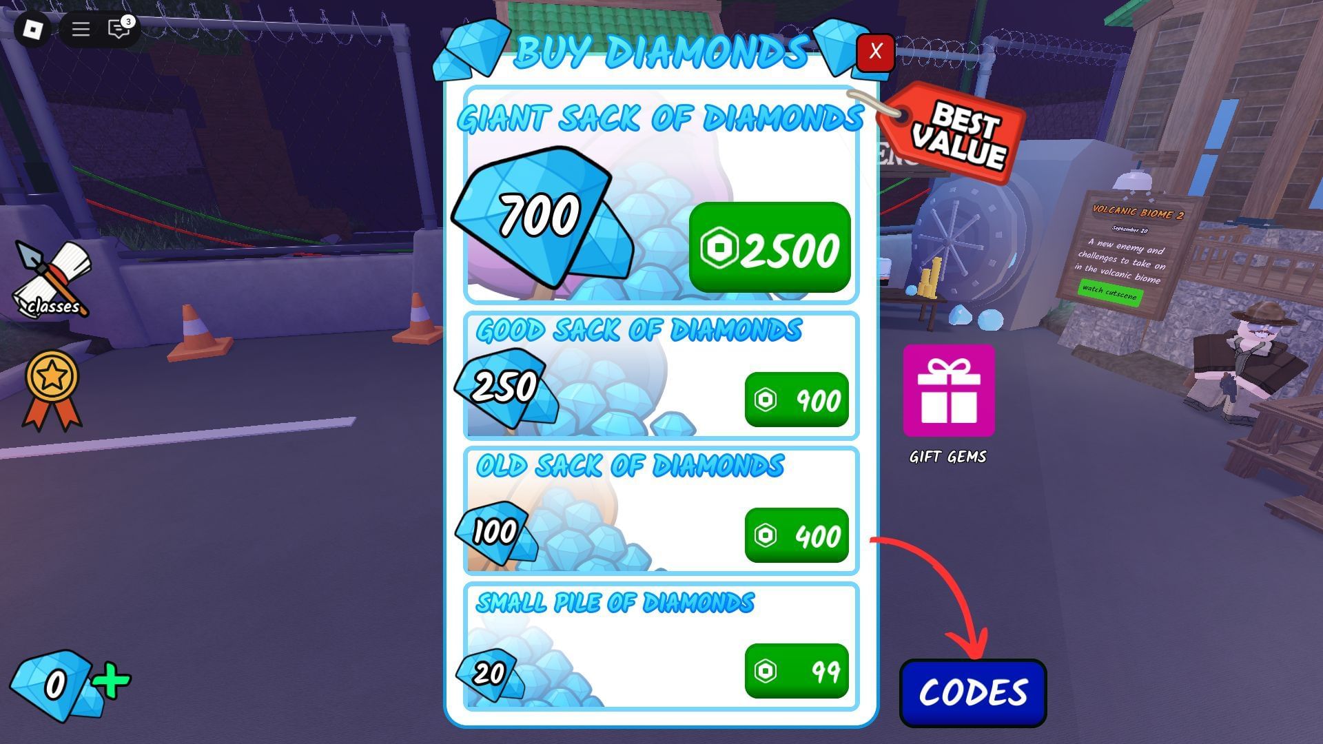 How to redeem codes for 99 Nights in the Forest (Image via Roblox || Sportskeeda)