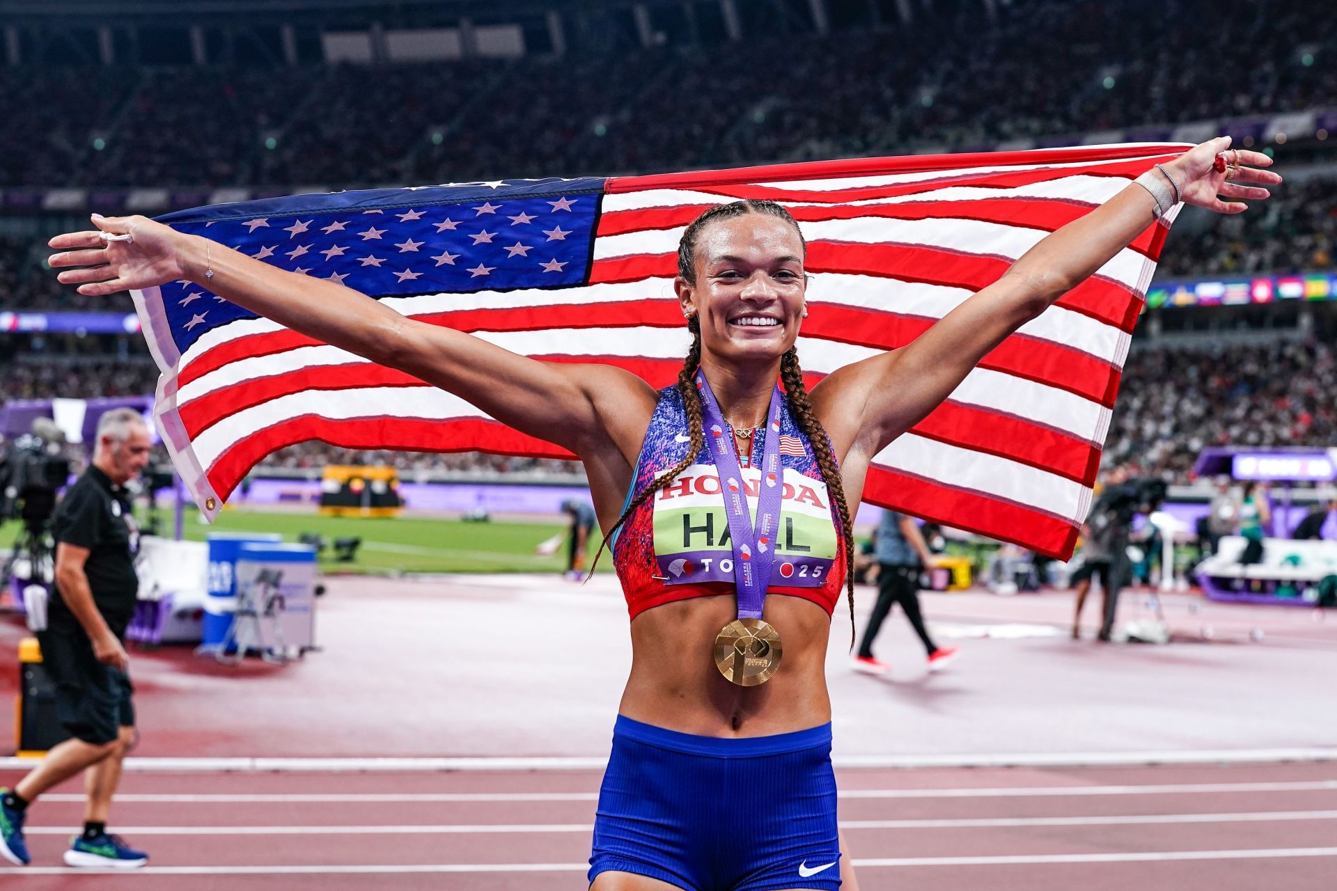  Anna Hall of the United States at the World Athletics Championships 2025 at the  National Stadium in Tokyo, Japan. (Photo by Getty Images)