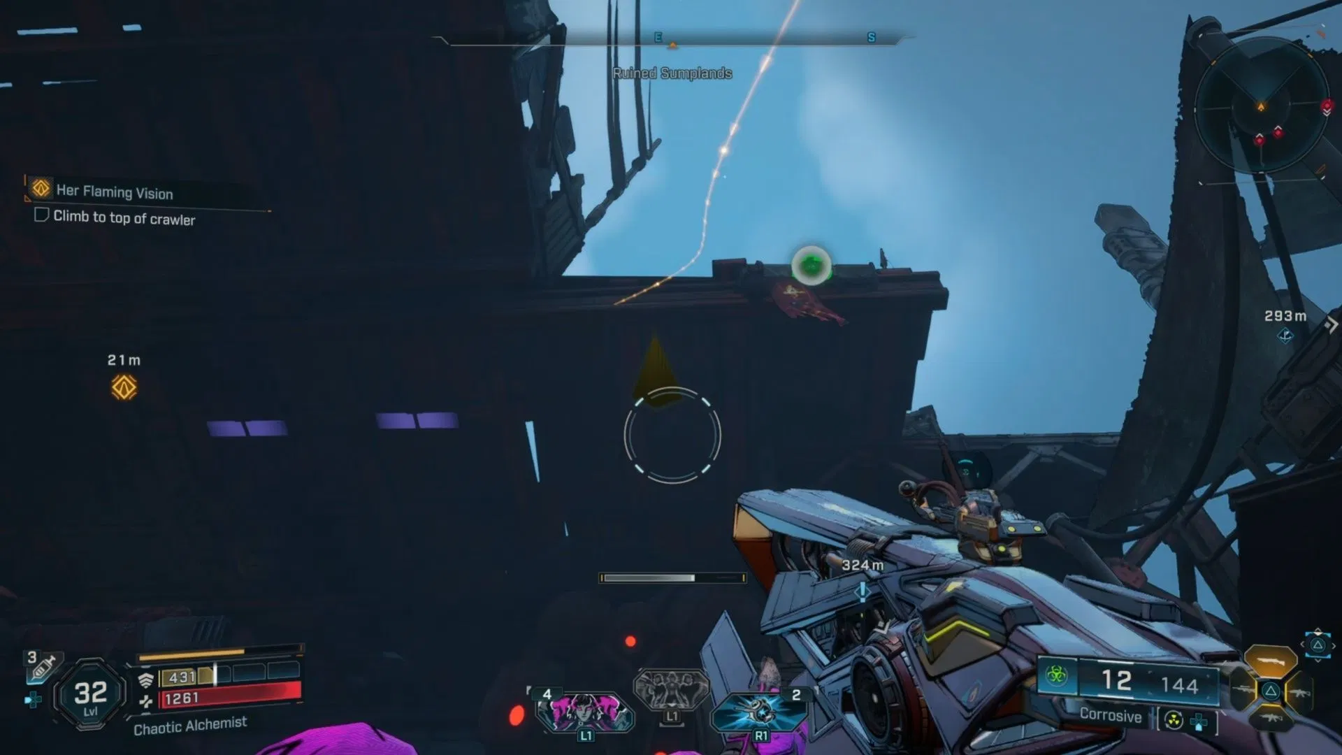 Just get to the top of the Drilldozer, so you can get on the Crawler (Image via 2K Games)