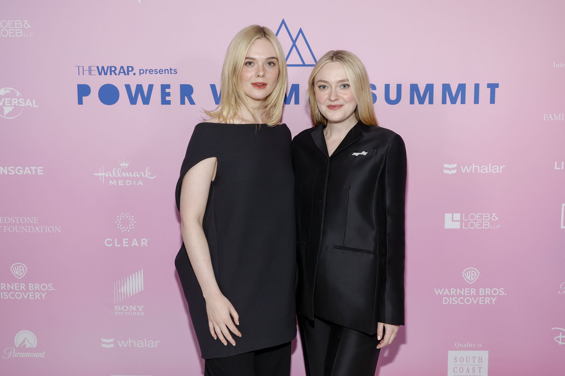 Elle Fanning and Dakota Fanning attend The Wrap&#039;s 2024 WrapWomen Power Women Summit at The Maybourne Beverly Hills on December 03, 2024 in Beverly Hills, California. (Photo by Emma McIntyre/Getty Images)