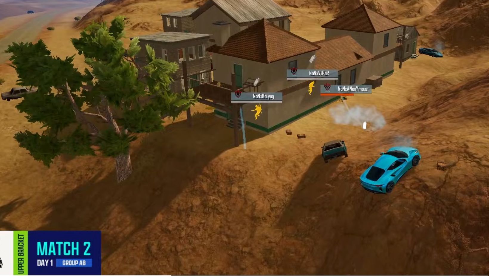 Los Hermanos ranks first after Day 1 of BMSD Upper Bracket (Image via YouTube/Krafton India Esports)