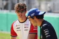 Oliver Bearman with Carlos Sainz at the F1 Italian Grand Prix 2025 - Source: Getty