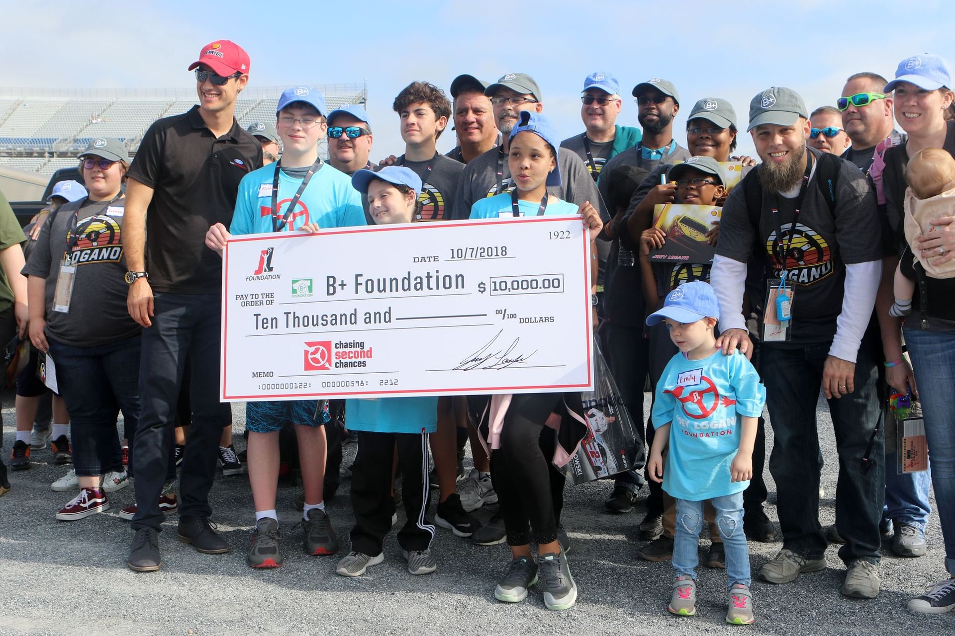 Joey Logano&#039;s donation to the Delaware B+ Foundation before the NASCAR Cup Series playoff race. Source: Imagn