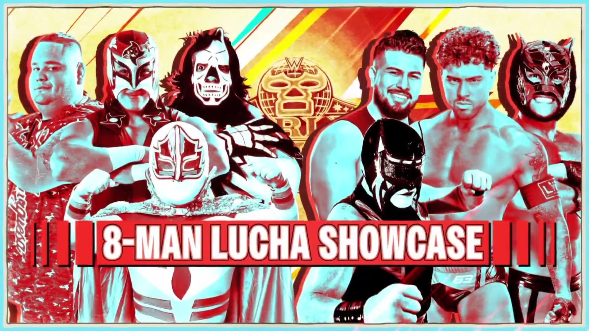 Lucha Showcase eight-man tag team match at Worlds Collide. (Photo: @wweespanol on X)