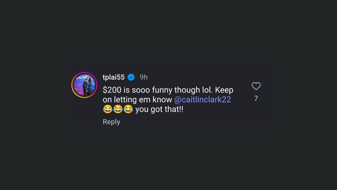 Former Las Vegas Aces player Theresa Plaisance mocks the $200 fine the WNBA imposed on Caitlin Clark. (Credits: @yahoosports/IG)