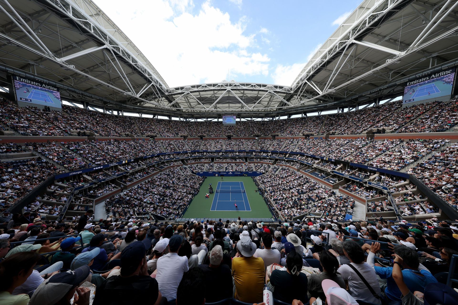 A view of Arthur Ashe Stadium court during the 2025 US Open (Source: Getty)